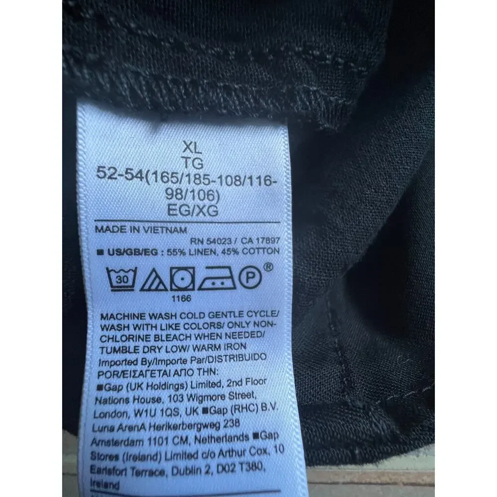 Gap Black Linen cotton blend Men size XL‎ -New!